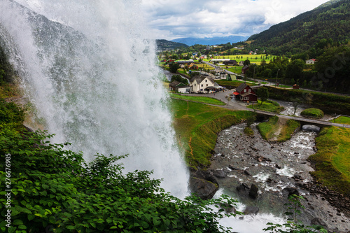 Steinsdalsfossen waterfall in Norway photo