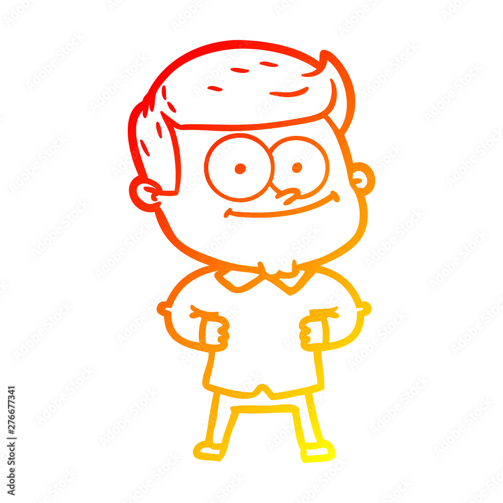 warm gradient line drawing cartoon happy man warm gradient line drawing cartoon happy man