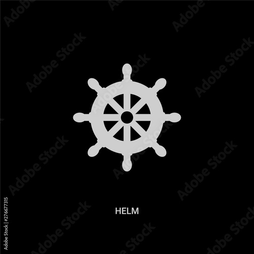 white helm vector icon on black background. modern flat helm from nautical concept vector sign symbol can be use for web, mobile and logo.