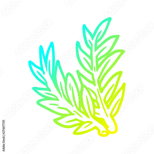 cold gradient line drawing Cartoon plant