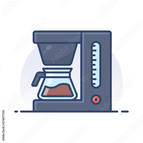 Coffee machine. Detailed filled outline icon.