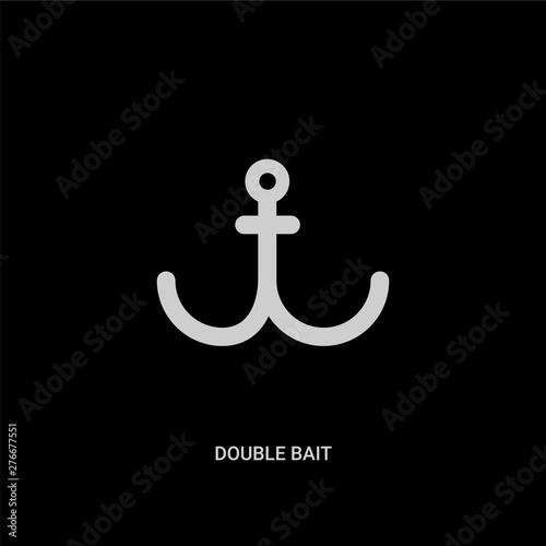 white double bait vector icon on black background. modern flat double bait from nautical concept vector sign symbol can be use for web, mobile and logo.