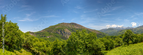 view of Pic du Jer, Lourdes city in the french Pyrenees