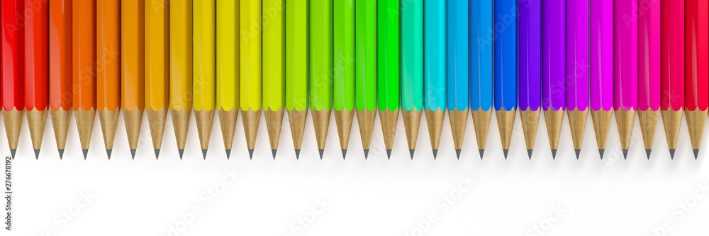 3d render of many colorful pencils 3d render of many colorful pencils
