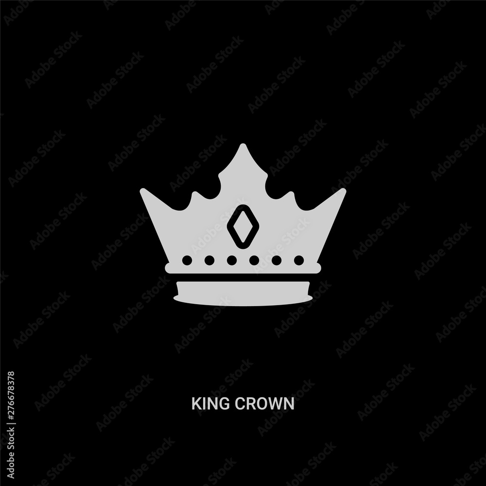white king crown vector icon on black background. modern flat king crown  from party concept vector sign symbol can be use for web, mobile and logo.  Stock Vector | Adobe Stock