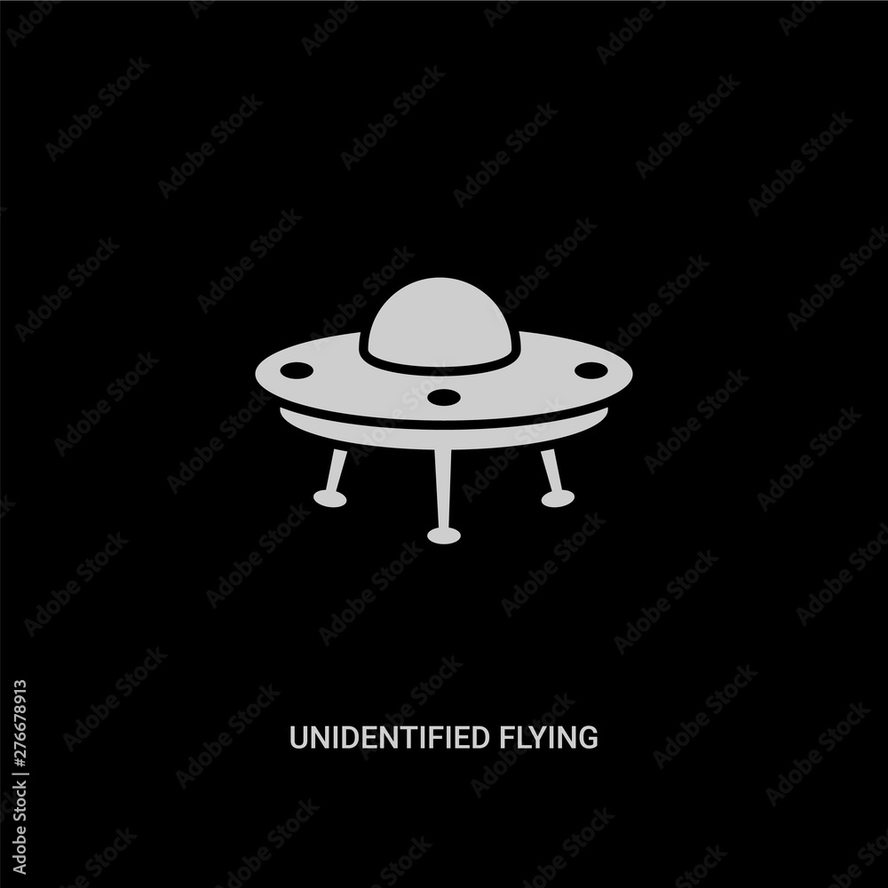 white unidentified flying object vector icon on black background. modern flat unidentified flying object from transportation concept vector sign symbol can be use for web, mobile and logo. white unidentified flying object vector icon on black background. modern flat unidentified flying object from transportation concept vector sign symbol can be use for web, mobile and logo.