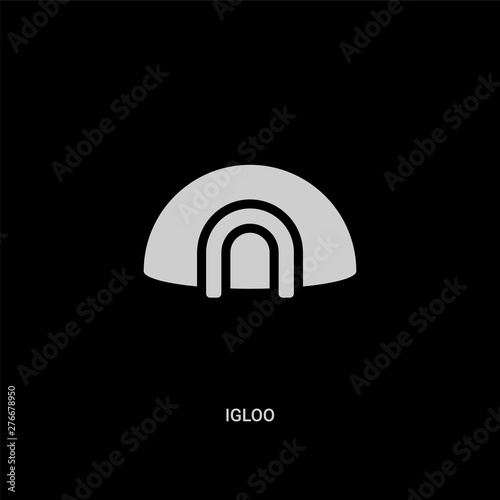white igloo vector icon on black background. modern flat igloo from travel concept vector sign symbol can be use for web, mobile and logo.