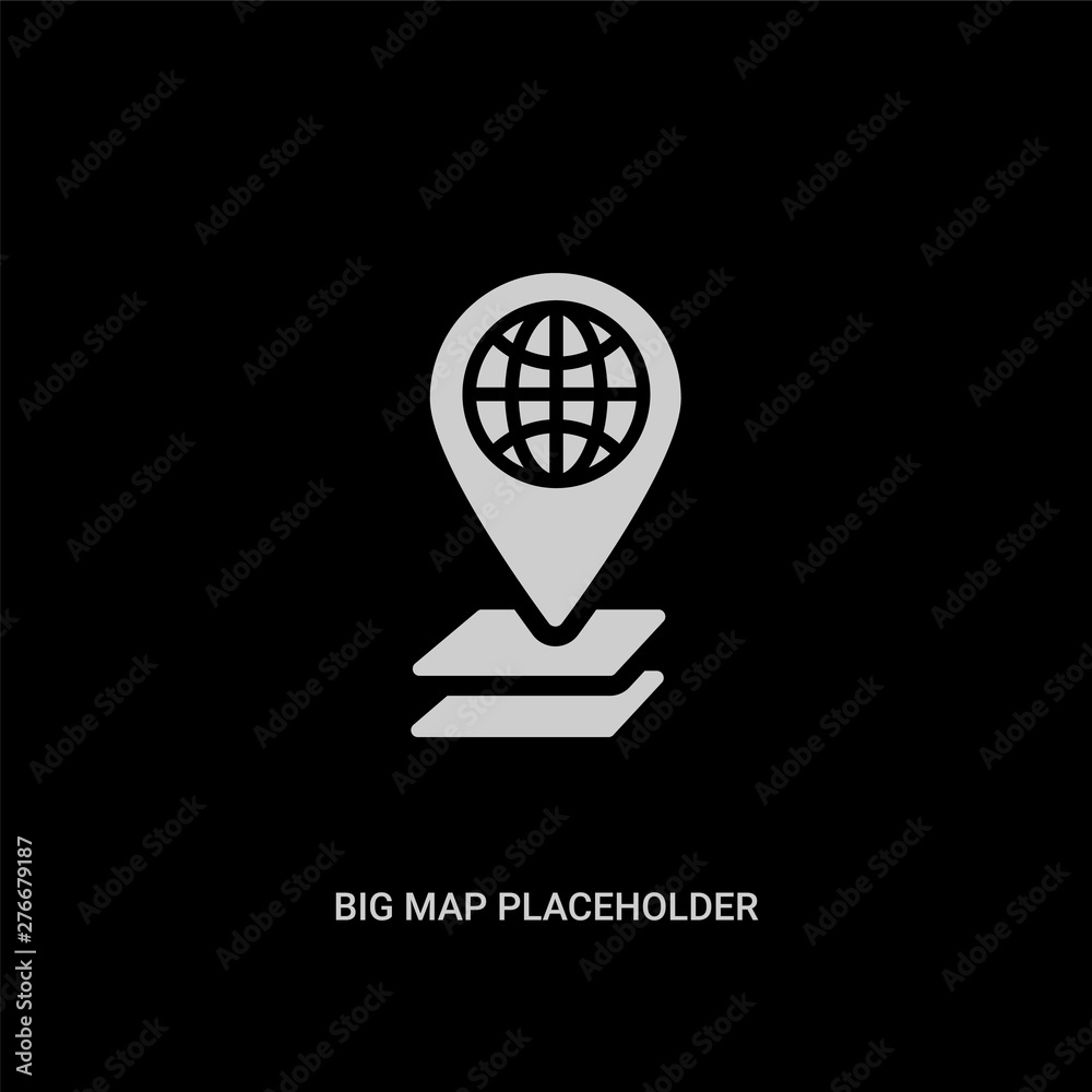 white big map placeholder vector icon on black background. modern flat big map placeholder from ultimate glyphicons concept vector sign symbol can be use for web, mobile and logo. white big map placeholder vector icon on black background. modern flat big map placeholder from ultimate glyphicons concept vector sign symbol can be use for web, mobile and logo.