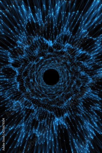 Fototapeta Naklejka Na Ścianę i Meble -  Abstract background imitating tunnel of points and lines