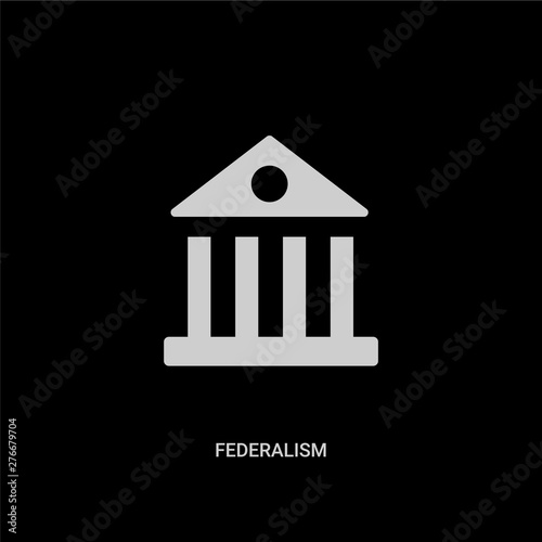 white federalism vector icon on black background. modern flat federalism from united states of america concept vector sign symbol can be use for web, mobile and logo.