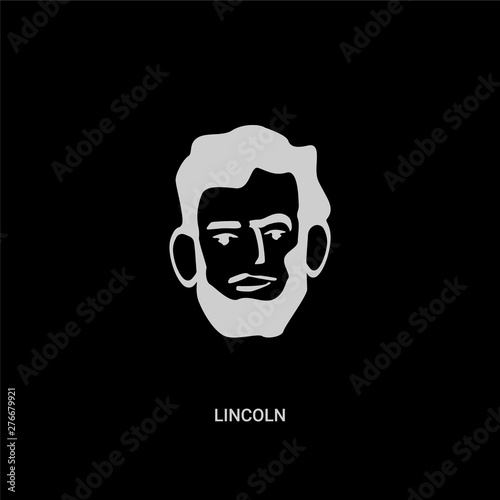 white lincoln vector icon on black background. modern flat lincoln from united states of america concept vector sign symbol can be use for web, mobile and logo. photo