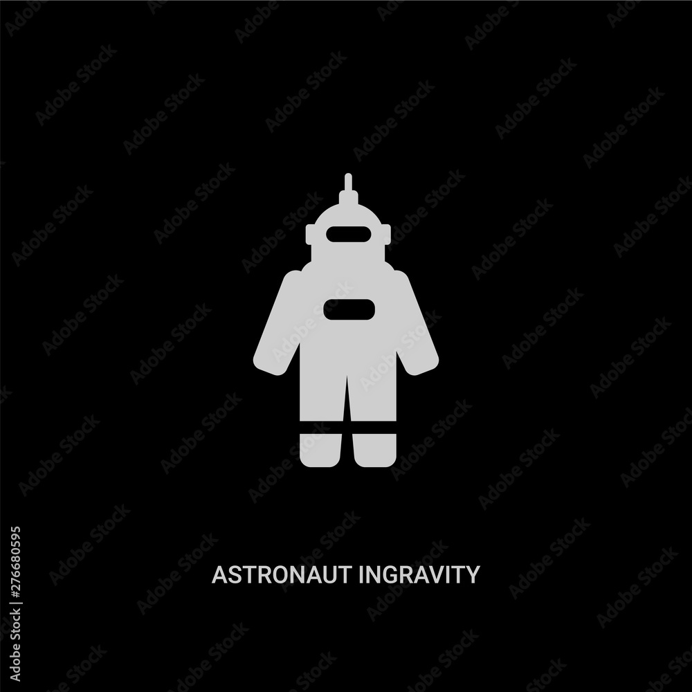 white astronaut ingravity vector icon on black background. modern flat astronaut ingravity from astronomy concept vector sign symbol can be use for web, mobile and logo. white astronaut ingravity vector icon on black background. modern flat astronaut ingravity from astronomy concept vector sign symbol can be use for web, mobile and logo.
