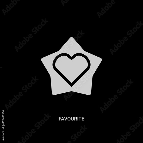 white favourite vector icon on black background. modern flat favourite from user interface concept vector sign symbol can be use for web, mobile and logo.