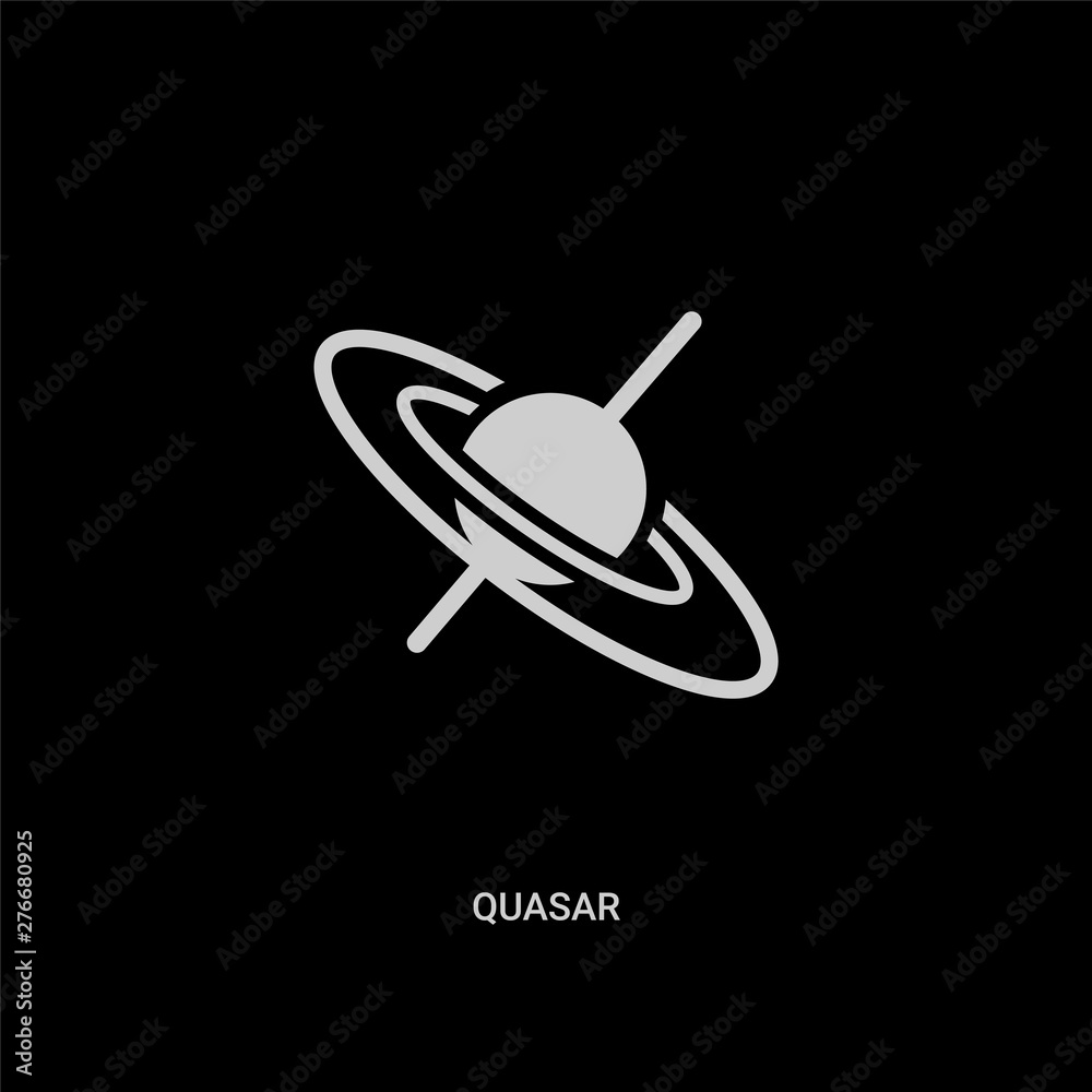 white quasar vector icon on black background. modern flat quasar from astronomy concept vector sign symbol can be use for web, mobile and logo. white quasar vector icon on black background. modern flat quasar from astronomy concept vector sign symbol can be use for web, mobile and logo.