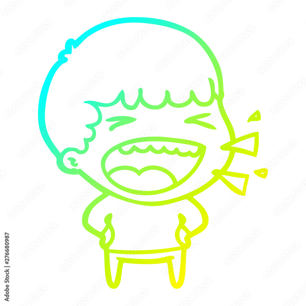 cold gradient line drawing cartoon laughing man cold gradient line drawing cartoon laughing man