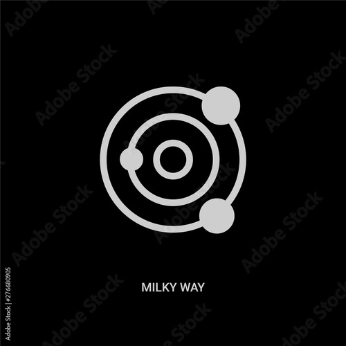 white milky way vector icon on black background. modern flat milky way from astronomy concept vector sign symbol can be use for web, mobile and logo.