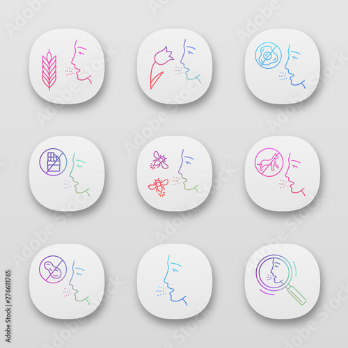 Allergies app icons set