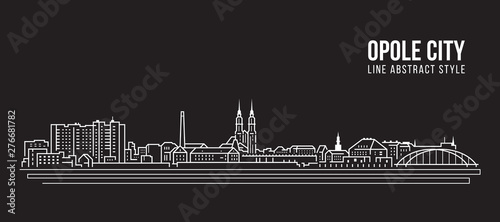 Cityscape Building Line art Vector Illustration design - Opole city