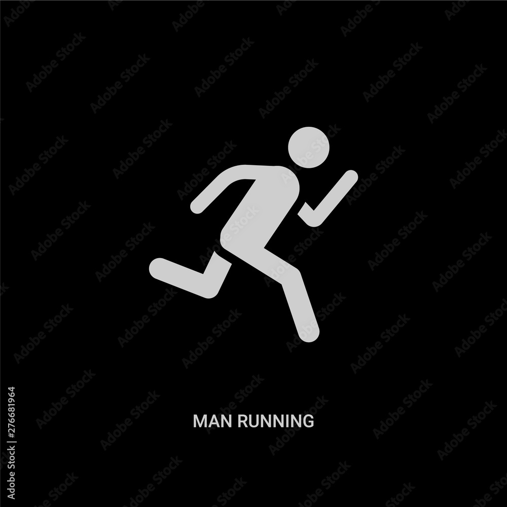 white man running vector icon on black background. modern flat man running from behavior concept vector sign symbol can be use for web, mobile and logo. white man running vector icon on black background. modern flat man running from behavior concept vector sign symbol can be use for web, mobile and logo.