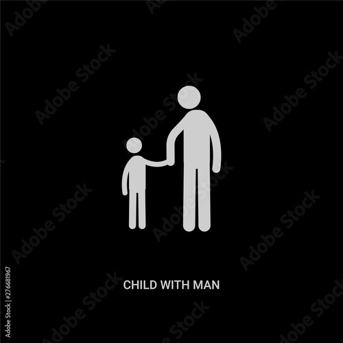 white child with man vector icon on black background. modern flat child with man from behavior concept vector sign symbol can be use for web, mobile and logo. © Meth Mehr