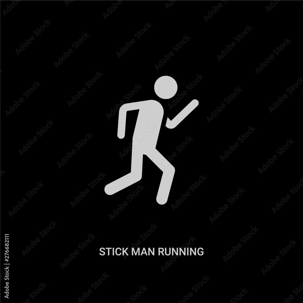 white stick man running vector icon on black background. modern flat stick man running from behavior concept vector sign symbol can be use for web, mobile and logo. white stick man running vector icon on black background. modern flat stick man running from behavior concept vector sign symbol can be use for web, mobile and logo.