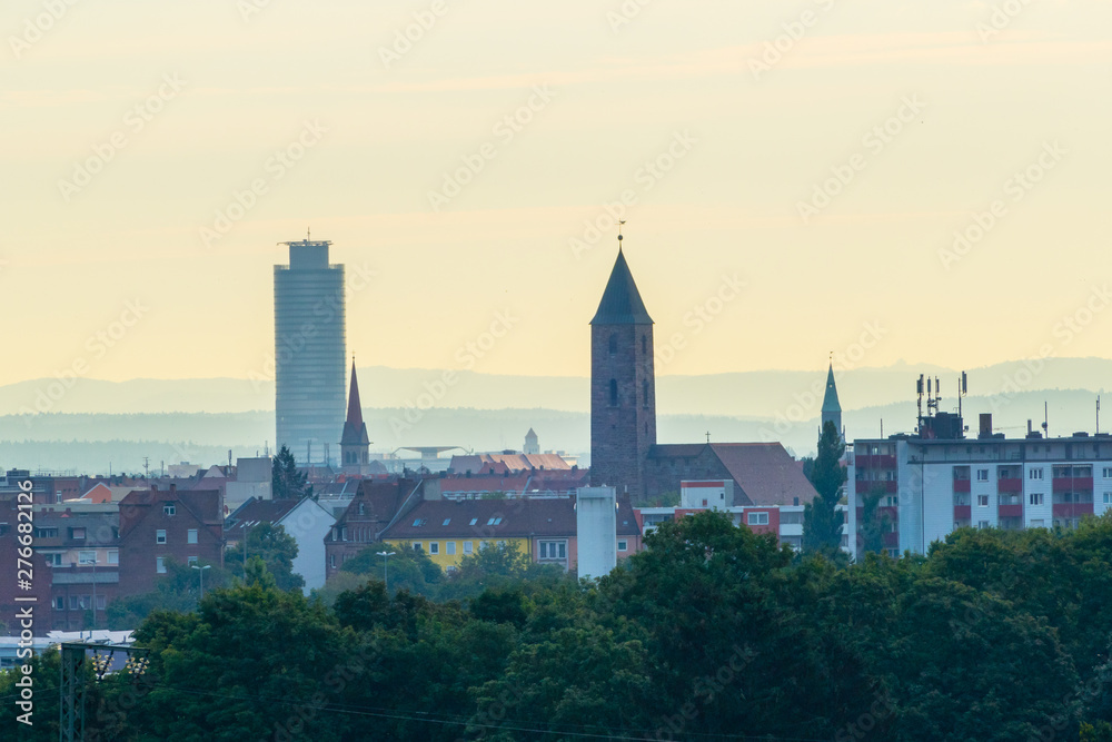 Nürnberg von oben am Morgen