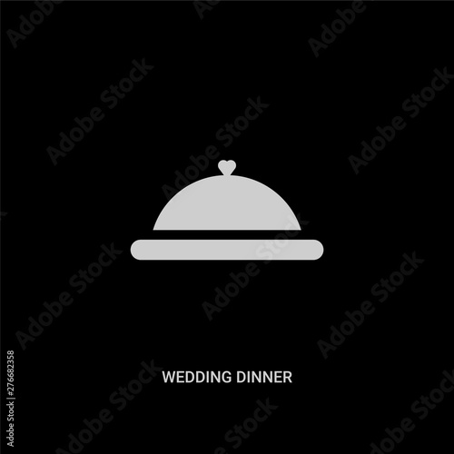 white wedding dinner vector icon on black background. modern flat wedding dinner from birthday party and wedding concept vector sign symbol can be use for web, mobile and logo.