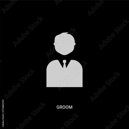 white groom vector icon on black background. modern flat groom from birthday party and wedding concept vector sign symbol can be use for web, mobile and logo.