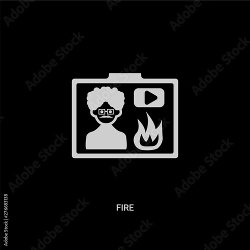 white fire vector icon on black background. modern flat fire from blogger and influencer concept vector sign symbol can be use for web, mobile and logo.
