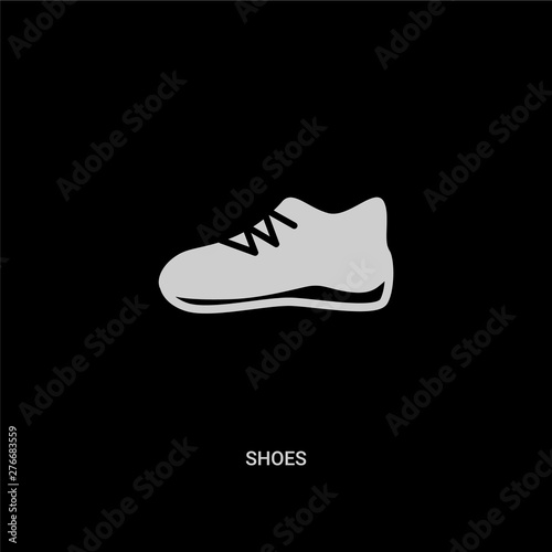 white shoes vector icon on black background. modern flat shoes from brazilia concept vector sign symbol can be use for web, mobile and logo.