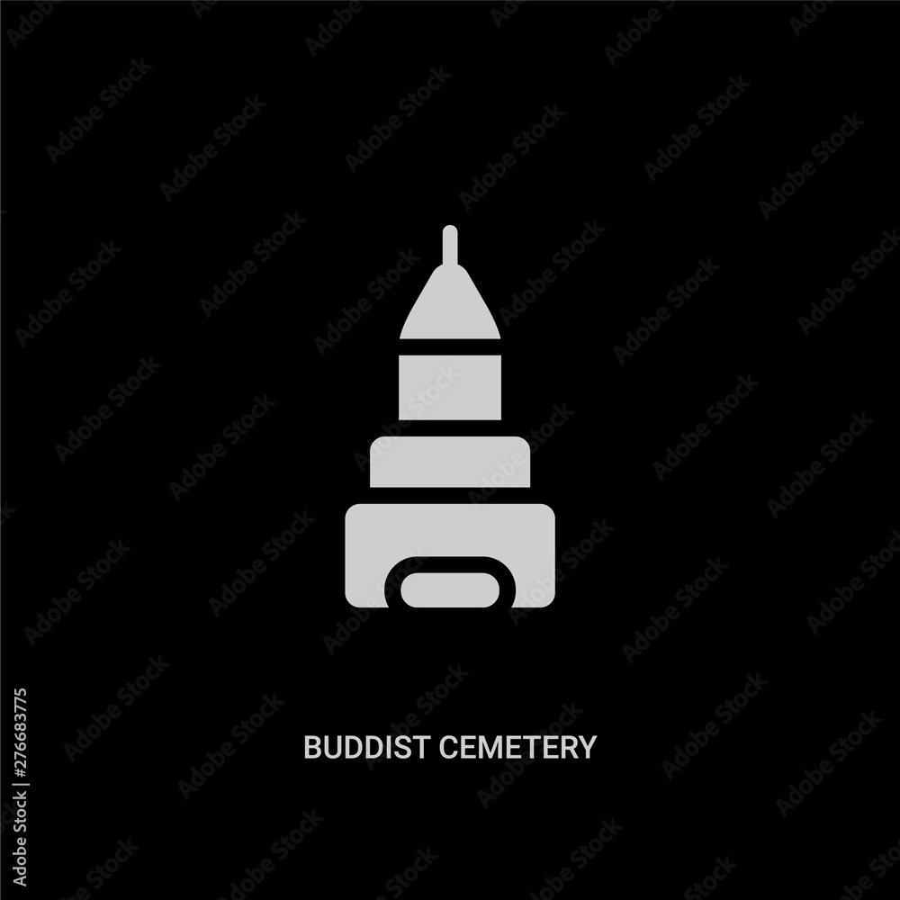 white buddist cemetery vector icon on black background. modern flat buddist cemetery from buildings concept vector sign symbol can be use for web, mobile and logo. white buddist cemetery vector icon on black background. modern flat buddist cemetery from buildings concept vector sign symbol can be use for web, mobile and logo.