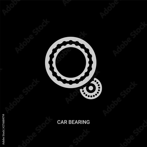 white car bearing vector icon on black background. modern flat car bearing from car parts concept vector sign symbol can be use for web, mobile and logo.