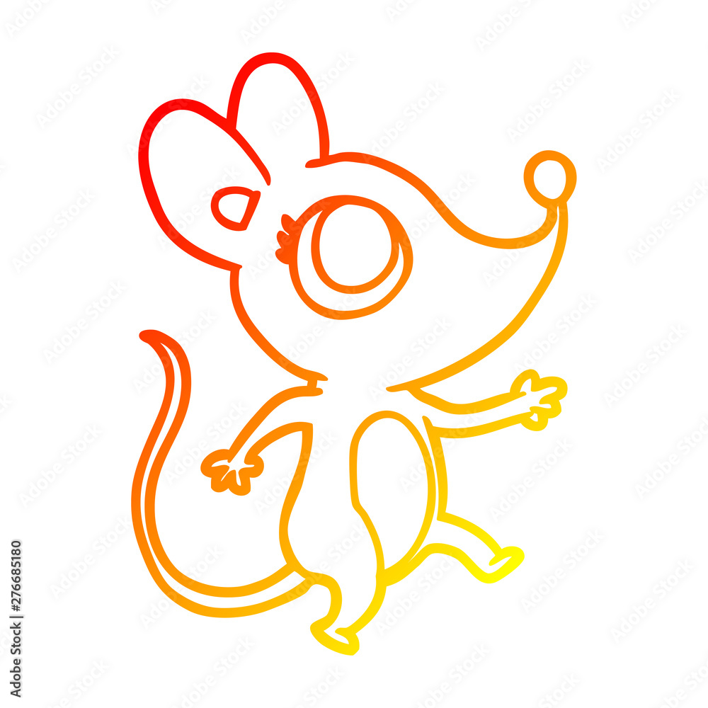 warm gradient line drawing cute mouse warm gradient line drawing cute mouse