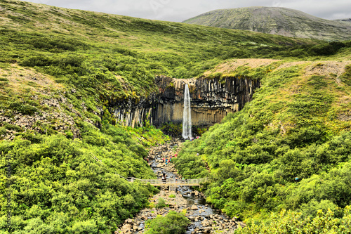 Svartifoss (Black Falls) - waterfall in Skaftafell in Vatnajökull National Park in Iceland,