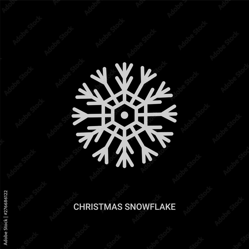 white christmas snowflake vector icon on black background. modern flat christmas snowflake from christmas concept vector sign symbol can be use for web, mobile and logo. white christmas snowflake vector icon on black background. modern flat christmas snowflake from christmas concept vector sign symbol can be use for web, mobile and logo.