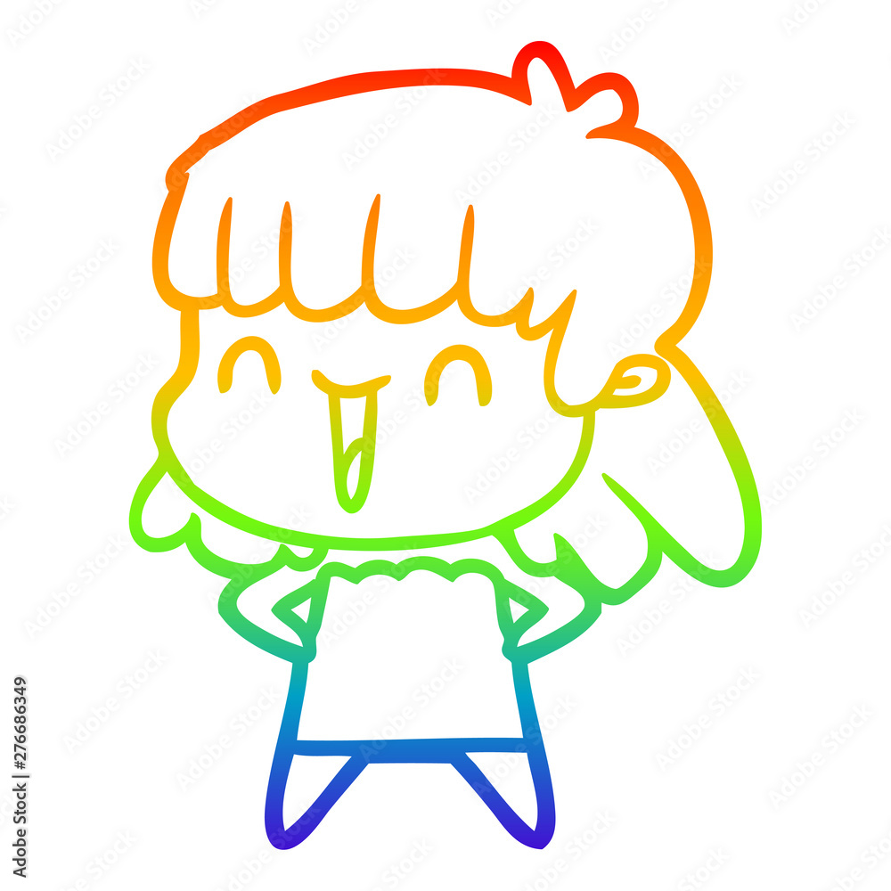 rainbow gradient line drawing cartoon woman rainbow gradient line drawing cartoon woman