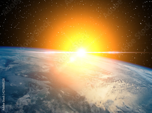 Sunrise. The elements of this image furnished by NASA.