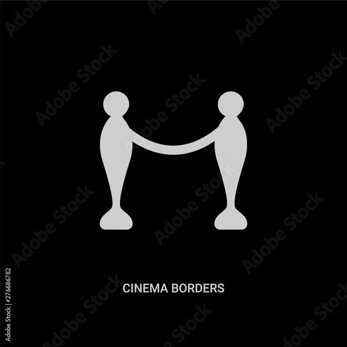 white cinema borders vector icon on black background. modern flat cinema borders from cinema concept vector sign symbol can be use for web, mobile and logo.