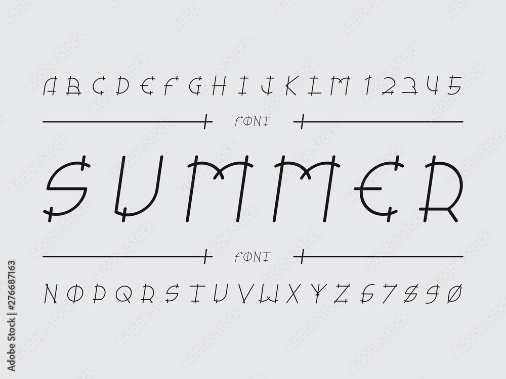 Fototapeta premium Summer font. Vector alphabet 