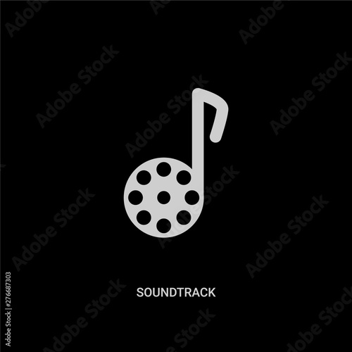 white soundtrack vector icon on black background. modern flat soundtrack from cinema concept vector sign symbol can be use for web, mobile and logo. photo