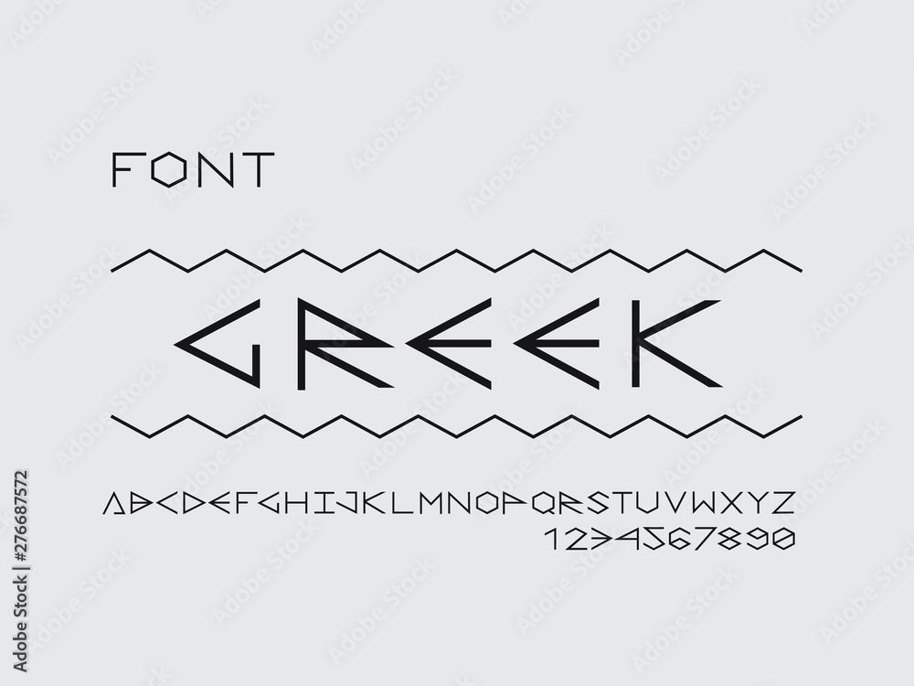 Greek font. Vector alphabet Stock Vector | Adobe Stock