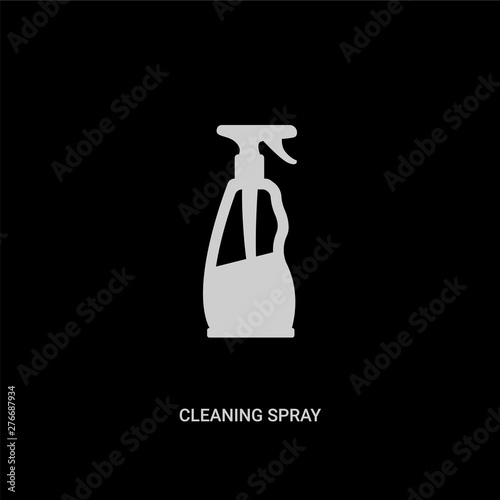 white cleaning spray vector icon on black background. modern flat cleaning spray from cleaning concept vector sign symbol can be use for web, mobile and logo.