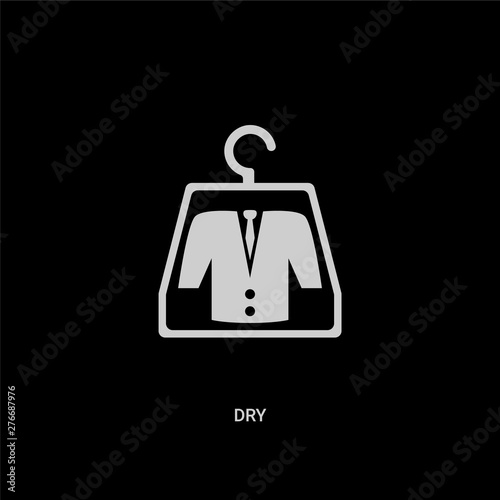 white dry vector icon on black background. modern flat dry from cleaning concept vector sign symbol can be use for web, mobile and logo.