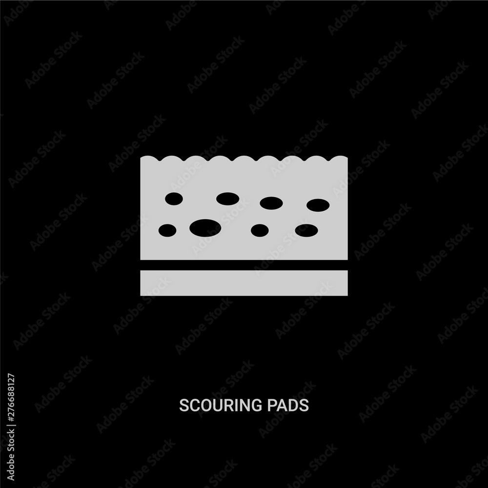 white scouring pads vector icon on black background. modern flat scouring pads from cleaning concept vector sign symbol can be use for web, mobile and logo. white scouring pads vector icon on black background. modern flat scouring pads from cleaning concept vector sign symbol can be use for web, mobile and logo.
