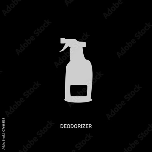 white deodorizer vector icon on black background. modern flat deodorizer from cleaning concept vector sign symbol can be use for web, mobile and logo.