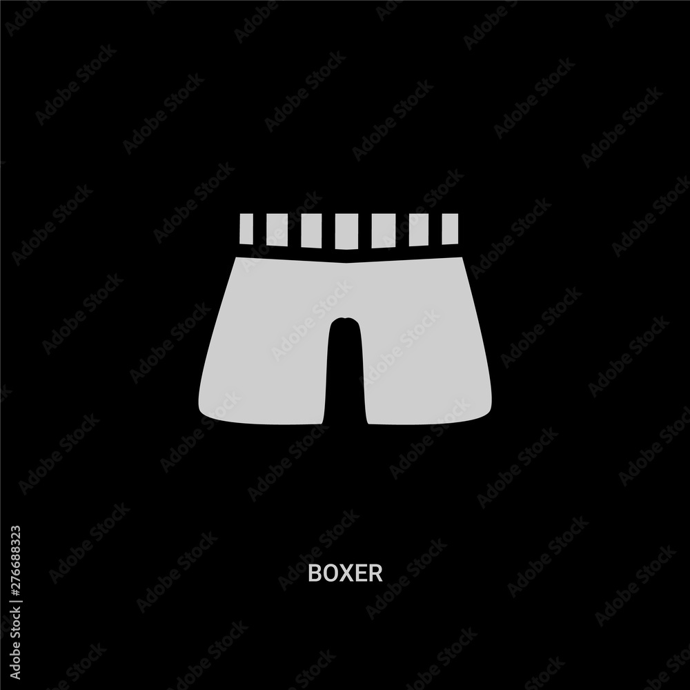 white boxer vector icon on black background. modern flat boxer from clothes concept vector sign symbol can be use for web, mobile and logo. white boxer vector icon on black background. modern flat boxer from clothes concept vector sign symbol can be use for web, mobile and logo.