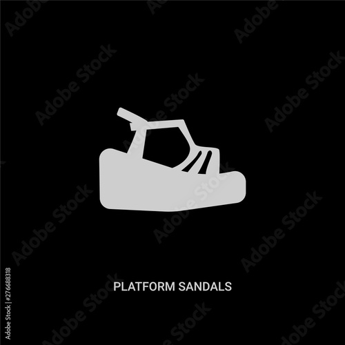 white platform sandals vector icon on black background. modern flat platform sandals from clothes concept vector sign symbol can be use for web, mobile and logo.