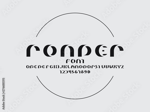 Rounder font. Vector alphabet 