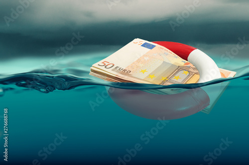 Euro rescue concept - bank note modified