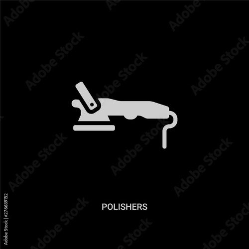 white polishers vector icon on black background. modern flat polishers from construction tools concept vector sign symbol can be use for web, mobile and logo.